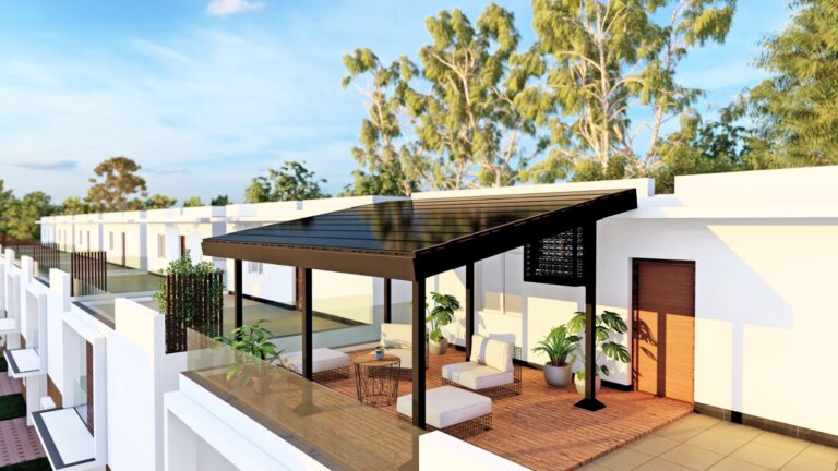 Stylish gazebo with solar panel roofing for outdoor spaces